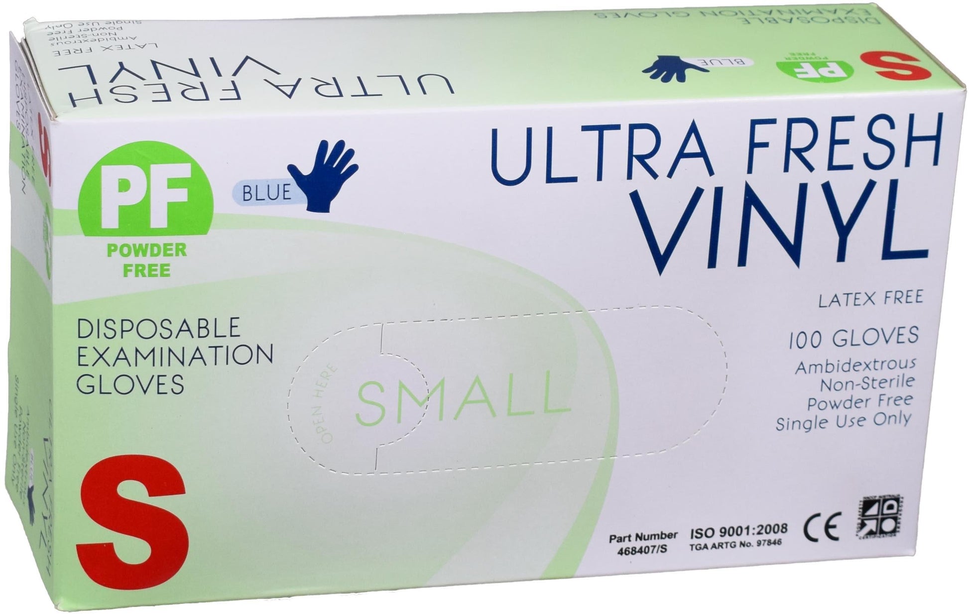 Ultra Fresh Vinyl Blue Powder Free Gloves (Box 100)