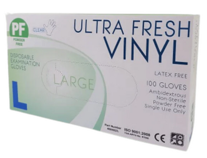 Ultra Fresh Vinyl Clear Powdered Gloves
