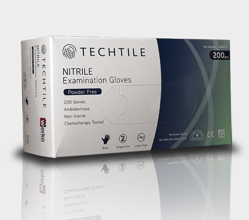 Ultra Techtile Nitrile Blue Powder Free Gloves (Box 200)