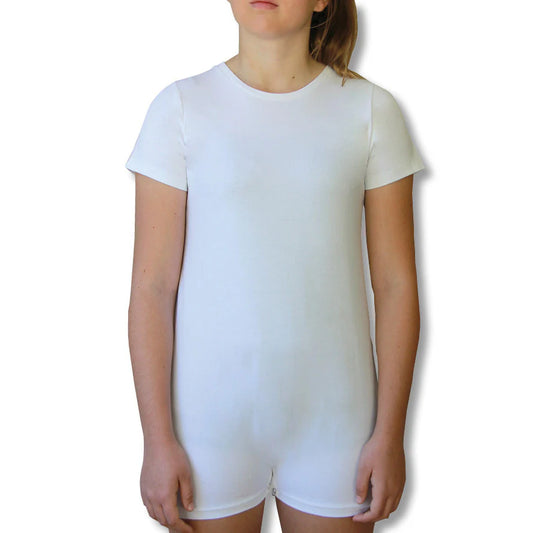 White Short Sleeve Bodysuit  |  Wonsie