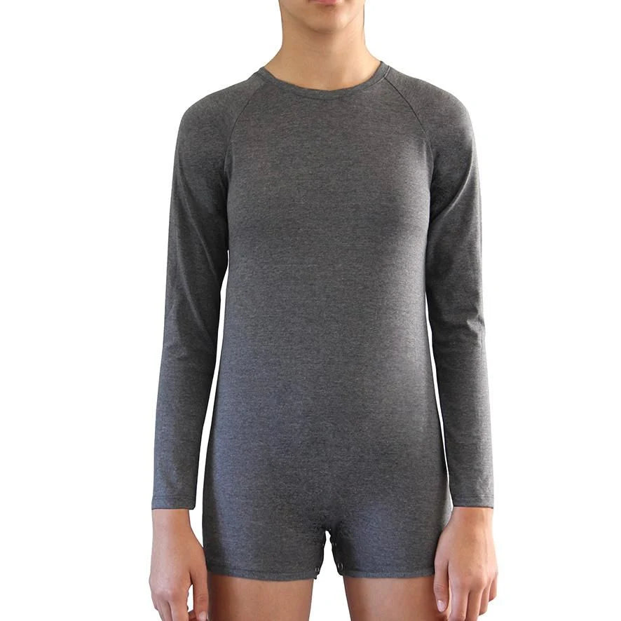 Grey Long Sleeve Bodysuit  |  Wonsie