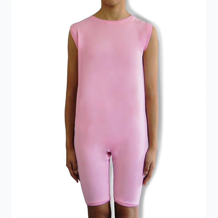 Pink Zip Back Sleeveless/knee length Jumpsuit  |  Wonsie