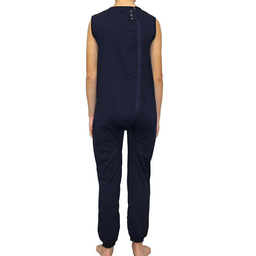 Navy Zip Back Sleeveless/Long Leg Jumpsuit  |  Wonsie