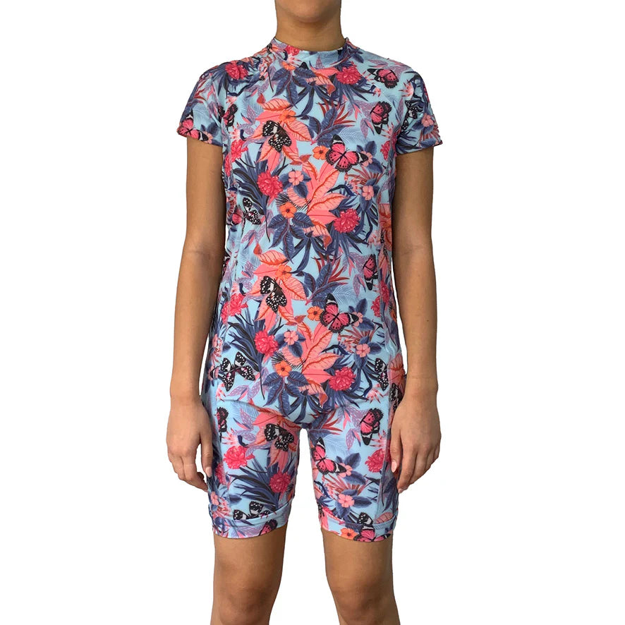 Back Zip Tropical Butterfly swimsuit  |  Wonsie