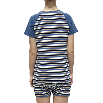 Blue Stripe Short Sleeve Bodysuit  |  Wonsie