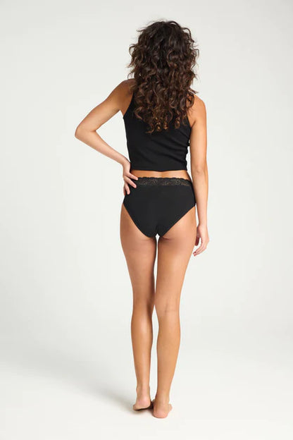 Modibodi Sensual Hi Waist Bikini Light-Moderate Black