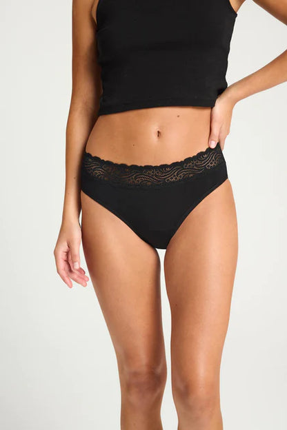 Modibodi Sensual Hi Waist Bikini Light-Moderate Black