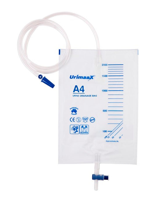 Urimaax Drain Bag C/SYSTEM A4 2000MLS (Sterile) (Each)