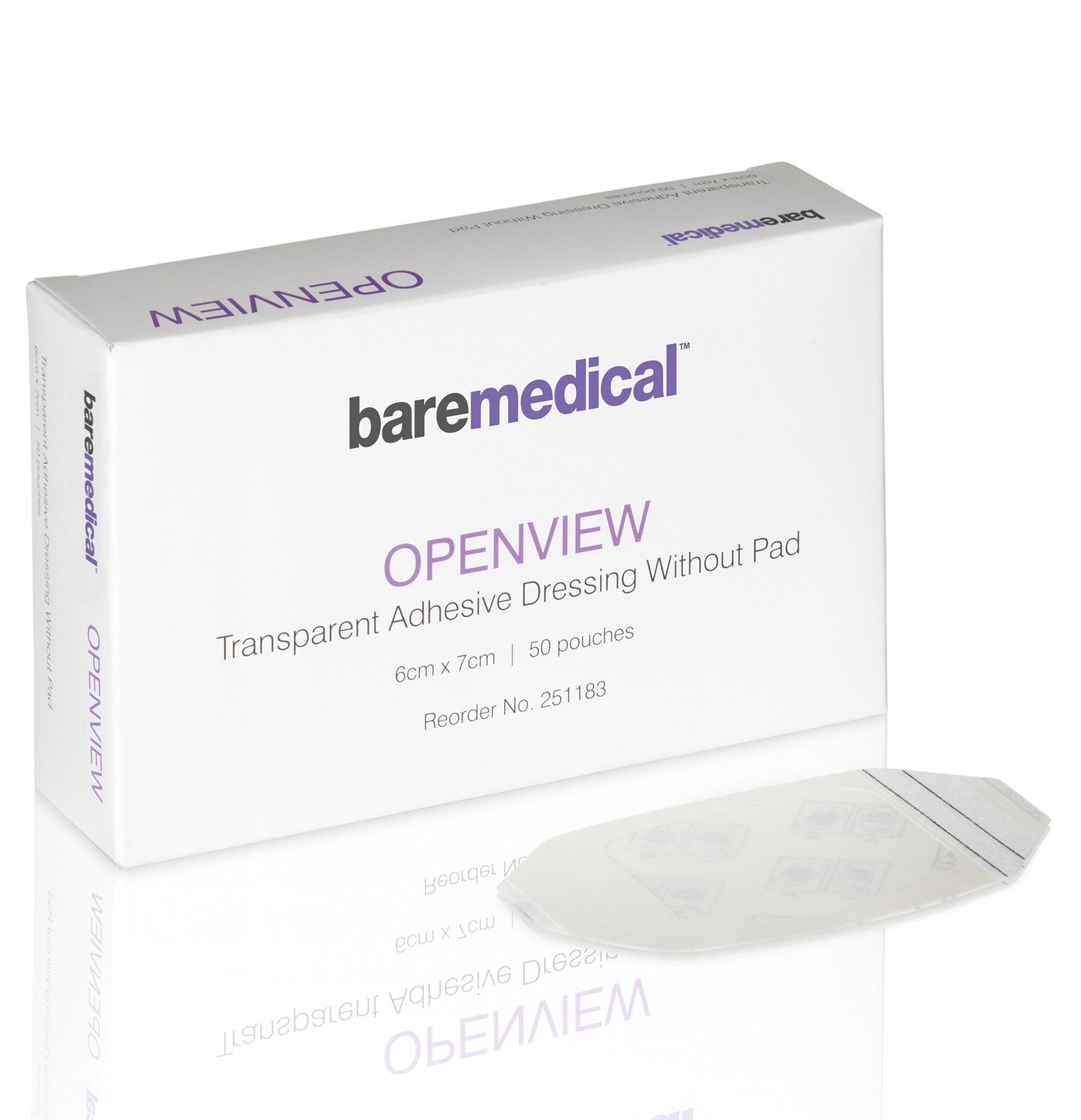 BareMed DRESSING ADH FILM 6CM X 7CM ST SU (Box 50)