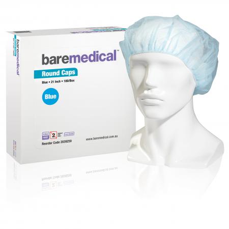 BareMed CAP BERET THEATRE BLUE FLUID-RESIST LIGHTWEIGHT (Box 100)