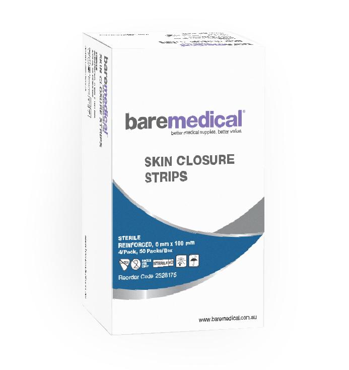 BareMed SKIN CLOSURE STRIPS 6MM X 38MM WHITE ST SU (Box 50)