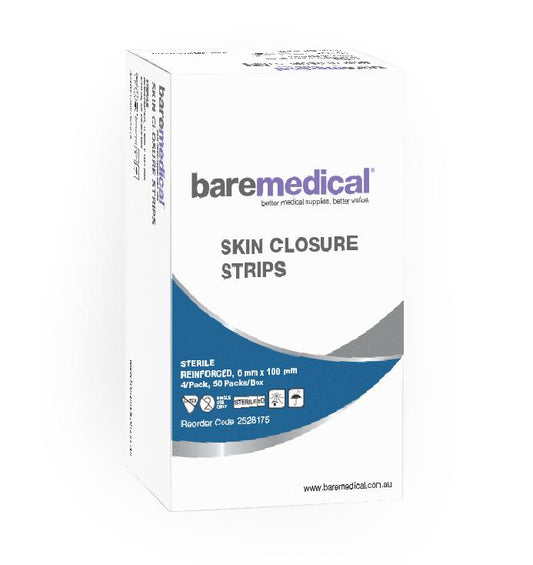 BareMed SKIN CLOSURE STRIPS 6MM X 38MM WHITE ST SU (Box 50)