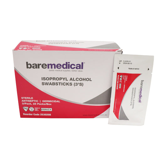 BareMed ISOPROPYL ALCOHOL SWABSTICKS (Box 25)