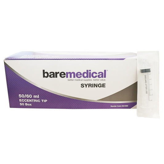 BareMed SYRINGE 50ML ECCENTRIC TIP ST SU (Box 50)